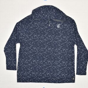 Rocawear Men Henley Pullover Sweater Cotton Blend Blue Size 4XL Hooded Y2K